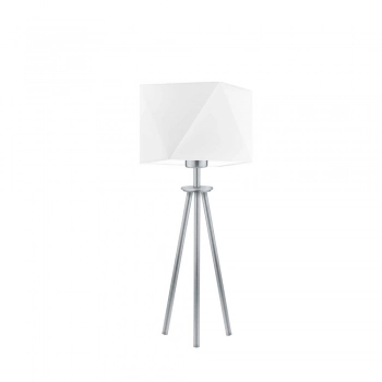 Lysne Soveto lampka stołowa E27 abażur biały, stelaż srebrny