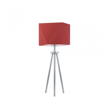 Lysne Soveto lampka stołowa E27 abażur czerwony, stelaż srebrny
