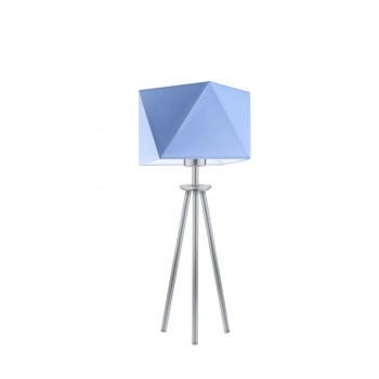 Lysne Soveto lampka stołowa E27 abażur niebieski, stelaż srebrny