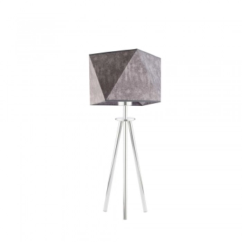Lysne Soveto lampka stołowa E27 abażur beton, stelaż stal szczotkowana