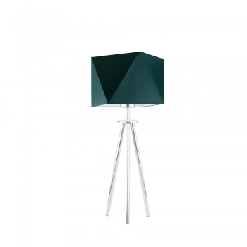 Lysne Soveto lampka stołowa E27 abażur zielony, stelaż stal szczotkowana