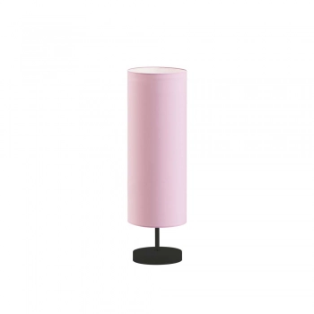 Sydney lampka stołowa 1xE27 abażur różowy, stelaż (biały, czarny, srebrny, chrom, stal szczotkowana, stare złoto)
