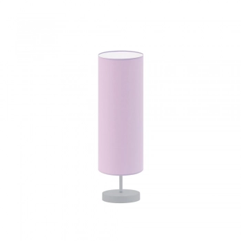 Sydney lampka stołowa 1xE27 abażur jasny fioletowy, stelaż srebrny