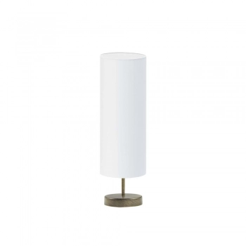 Sydney lampka stołowa 1xE27 abażur biały, stelaż (biały, czarny, srebrny, chrom, stal szczotkowana, stare złoto)