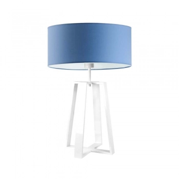 Thor lampka stołowa 1xE27 abażur niebieski, stelaż (biały, czarny, srebrny) Lysne