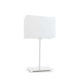 Amalfi lampka stołowa 1xE27 abażur biały, stelaż (biały, czarny, srebrny, chrom, stal szczotkowana, stare złoto) Lysne