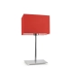Amalfi lampka stołowa 1xE27 abażur czerwony, stelaż (biały, czarny, srebrny, chrom, stal szczotkowana, stare złoto)