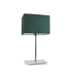 Amalfi lampka stołowa 1xE27 abażur zielony, stelaż (biały, czarny, srebrny, chrom, stal szczotkowana, stare złoto)