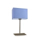 Amalfi lampka stołowa 1xE27 abażur niebieski, stelaż (biały, czarny, srebrny, chrom, stal szczotkowana, stare złoto)
