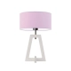 Clio lampka stołowa 1xE27 abażur jasny fioletowy, stelaż (biały, dąb, mahoń, popiel, heban)