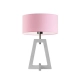 Clio lampka stołowa 1xE27 abażur różowy, stelaż (biały, dąb, mahoń, popiel, heban)
