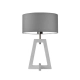 Clio lampka stołowa 1xE27 abażur szary, stelaż (biały, dąb, mahoń, popiel, heban)