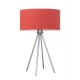 Sierra lampka stołowa 1xE27 abażur czerwony, stelaż (biały, czarny, srebrny, chrom, stal szczotkowana, stare złoto)