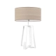 Lysne Thor Eco lampka stołowa E27 abażur dąb bielony, stelaż biały
