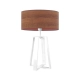 Lysne Thor Eco lampka stołowa E27 abażur kasztanowy, stelaż biały