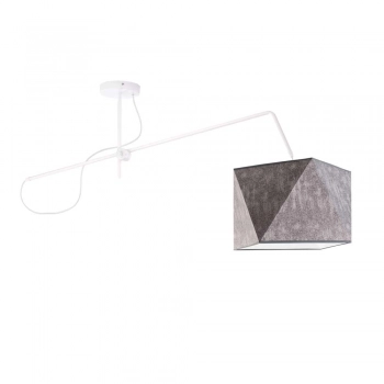 Lysne Buffalo lampa sufitowa E27 abażur beton z dolną zabudową, stelaż biały