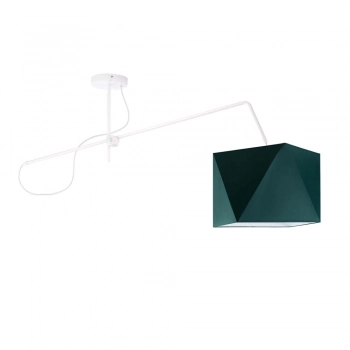 Lysne Buffalo lampa sufitowa E27 abażur zielony, stelaż biały