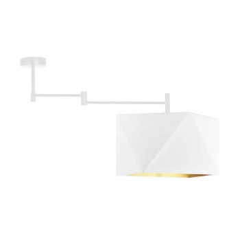 Lysne Harbin lampa sufitowa E27 abażur biało - złoty, stelaż biały
