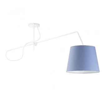 Lysne Oviedo lampa sufitowa E27 abażur niebieski, stelaż biały