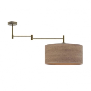 Rangun Eco lampa sufitowa E27 abażur orzechowy, stelaż (biały, czarny, chrom, stal szczotkowana, stare złoto)