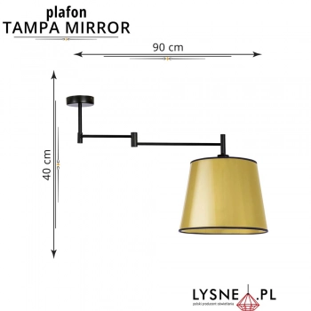 Tampa Mirror lampa sufitowa E27 abażur złoty, stelaż czarny