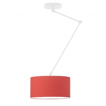Lysne Newa lampa sufitowa E27 z regulowanym ramieniem abażur czerwony, stelaż biały