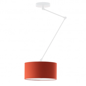 Lysne Newa lampa sufitowa E27 z regulowanym ramieniem abażur rdzawy, stelaż biały