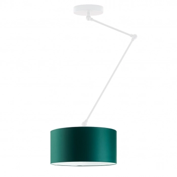 Lysne Newa lampa sufitowa E27 z regulowanym ramieniem abażur zielony, stelaż biały