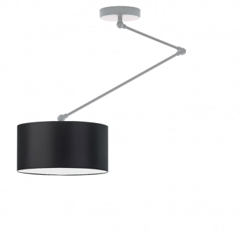 Newa lampa sufitowa E27 z regulowanym ramieniem abażur czarny, stelaż (biały, czarny, srebrny)