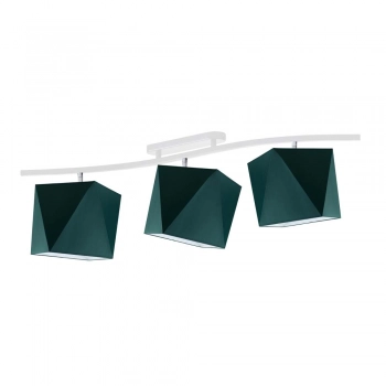Fargo lampa sufitowa 3xE27 abażur zielony, stelaż (biały, czarny, srebrny) Lysne