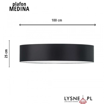 Medina 100cm lampa sufitowa E27 czarny