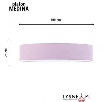 Medina 100cm lampa sufitowa E27 jasny fioletowy