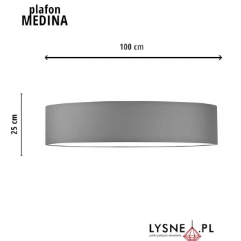 Medina 100cm lampa sufitowa E27 szary