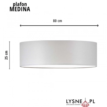 Medina 80cm lampa sufitowa E27 jasny szary