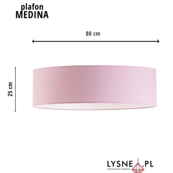 Medina 80cm lampa sufitowa E27 różowy