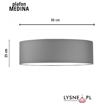 Medina 80cm lampa sufitowa E27 szary