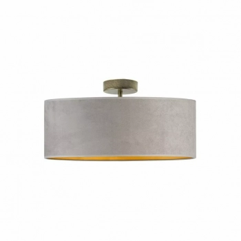 Wenecja Velur 50cm lampa sufitowa E27 abażur szaro-złoty, stelaż (biały, czarny, chrom, stal szczotkowana, stare złoto)