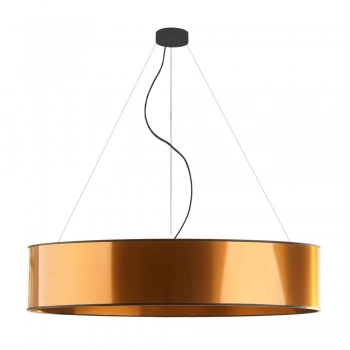 Porto Mirror 100cm lampa wisząca E27 abażur złoty lub miedziany, stelaż czarny Lysne
