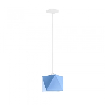 Lysne Sallo lampa wisząca E27 abażur niebieski, stelaż biały