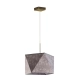 Lysne Marsylia lampa wisząca E27 abażur beton, stelaż stare złoto