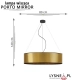 Porto Mirror 80cm lampa wisząca E27 abażur złoty, stelaż czarny