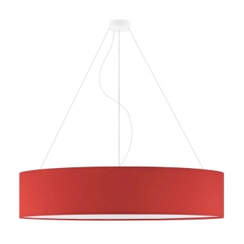 Porto 100cm lampa wisząca E27 abażur czerwony, stelaż (biały, czarny, chrom, stal szczotkowana, stare złoto)