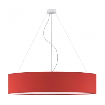 Porto 100cm lampa wisząca E27 abażur czerwony, stelaż (biały, czarny, chrom, stal szczotkowana, stare złoto)