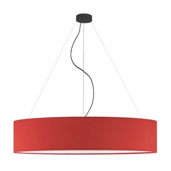 Porto 100cm lampa wisząca E27 abażur czerwony, stelaż (biały, czarny, chrom, stal szczotkowana, stare złoto) Lysne