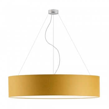 Porto 100cm lampa wisząca E27 abażur musztardowy, stelaż (biały, czarny, chrom, stal szczotkowana, stare złoto)