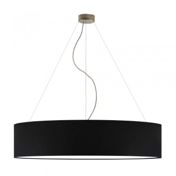 Porto 100cm lampa wisząca E27 abażur czarny, stelaż (biały, czarny, chrom, stal szczotkowana, stare złoto)