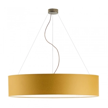 Porto 100cm lampa wisząca E27 abażur musztardowy, stelaż (biały, czarny, chrom, stal szczotkowana, stare złoto)