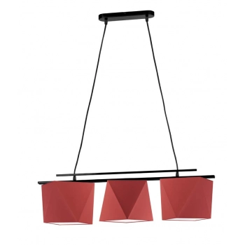 Malibu lampa wisząca 3xE27 abażur czerwony, stelaż (biały, czarny, srebrny)
