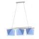 Malibu lampa wisząca 3xE27 abażur niebieski, stelaż (biały, czarny, srebrny) Lysne