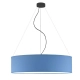Porto 80cm lampa wisząca E27 abażur niebieski, stelaż (biały, czarny, chrom, stal szczotkowana, stare złoto) Lysne